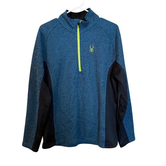 Spyder Sweatshirt Men’s Size L Blue Quarter Zip - Picture 1 of 7